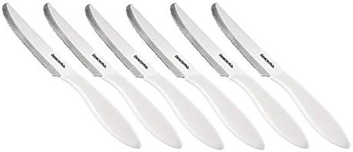 Tescoma set 6 coltelli da tavola Presto 12 cm coltello inox bianco rosso Rotex - Foto 3 di 21