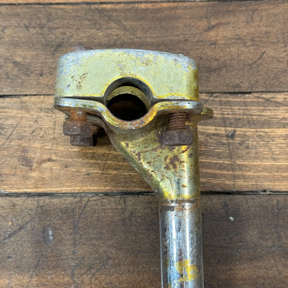 Old School Vástago BMX Bicicleta de Carrera 21.1 mm 4 Pernos Dorado OG Años 80 Años 70 Acero Foto 4 de 4