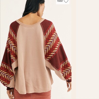Free People Rainbow Dreams Pullover Knit Top Sands XSmall XS NWT | eBay