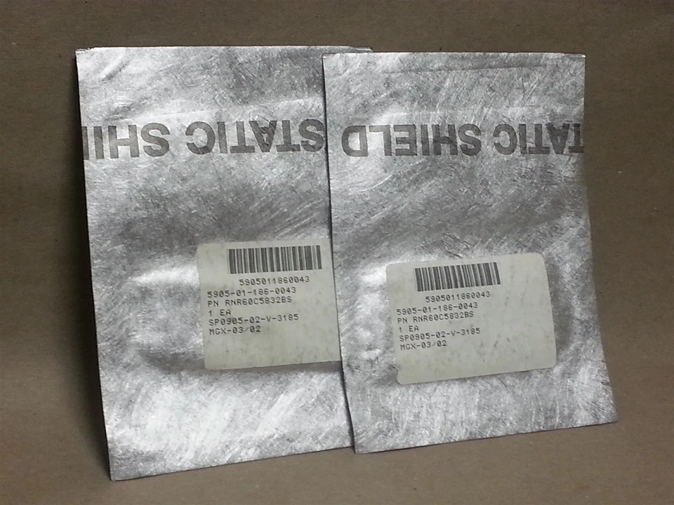 2 resistencias de película de alta precisión Hewlett Packard 58,3 k ohmios 125 mW # RNR60C5832BS Foto 4 de 4