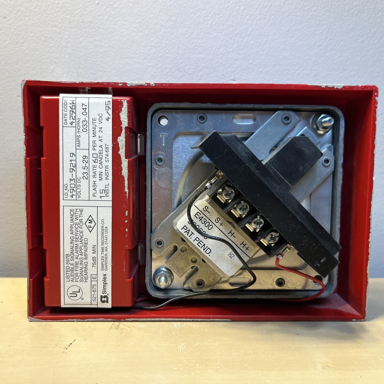 Simplex 49039219 Fire Alarm Mechanical Horn Strobe eBay