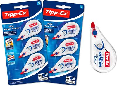 Tipp-Ex Korrekturroller Mini Pocket Mouse, 6m x 5mm, 6 Stück, 2x3er Pack