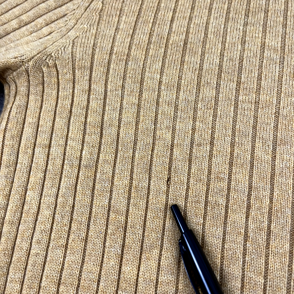 BROOKS BROTHERS Sweater Mens Medium Yellow Lambs Wool Knit Jumper Long