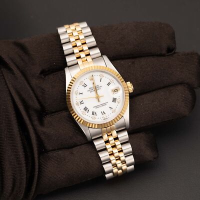 ロレックス　68273 2コマ　YG Rolex Datejust 68273 Fluted Bezel Two-Tone Jubilee Watch 31mm