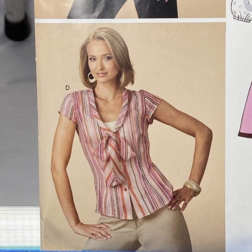 New Look 6831 Sewing Pattern Blouse, With Or W/o Tie Misses Size 8-18 UNCUT FF - Picture 4 of 9