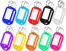 20 Porte Clef Etiquette en Plastique 10 Couleurs Inscriptibles Maison, Bagages