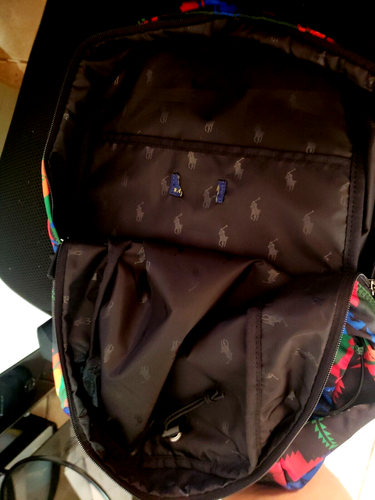 Polo Ralph Lauren Leuchtfeuerdruck Southwestern Aztekisches Nylon Rucksack - Bild 5 von 5