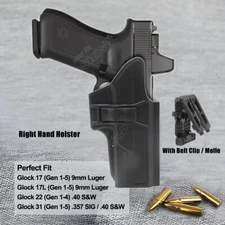 Holster OWB For Glock 17 22 31 Gen 1/2/3/4 Level 2 Holder w/Quick Release Button