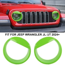 Green Front Headlight Lamp Frame Cover Trim Bezel for Jeep Wrangler JL U 2024-25