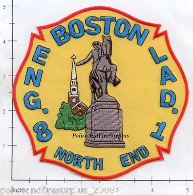 Massachusetts - Boston Engine 8 Ladder 1 MA Fire Dept Patch v1 - North End