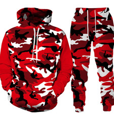 Tracksuit Camouflage Jacket Set Men's and Casual Pants Mens Camo Sweat Jogger