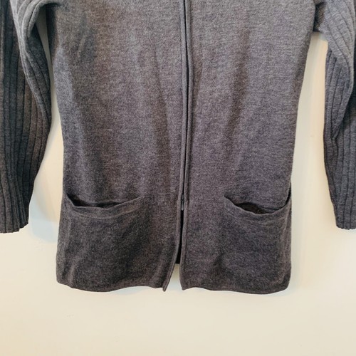 Cullen 100% Merino Wool Sweater Size XS Full Zip Pockets Gray Long Sleeves SOFT - Picture 5 of 6