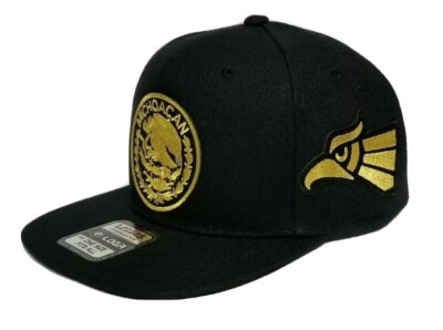 MICHOACAN  MEXICO HAT BLACK 3LOGOS  SNAP BACK ADJUSTABL NEW