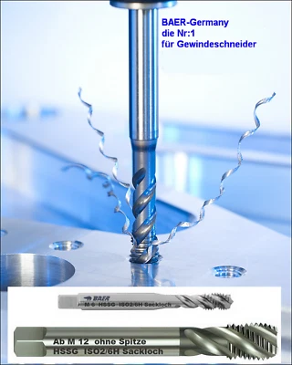 Gewindebohrer BAER M2 - M20 HSS Maschinengewindebohrer Sackloch gewinde Bohrer - Bild 1 von 4