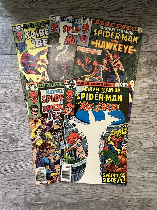VINTAGE LOT of 5 MARVEL TEAM-UP Comic Books 1979-1982