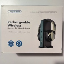 Rybozen BR698 Black Rechargeable Wireless Stereo TV Headphones TX