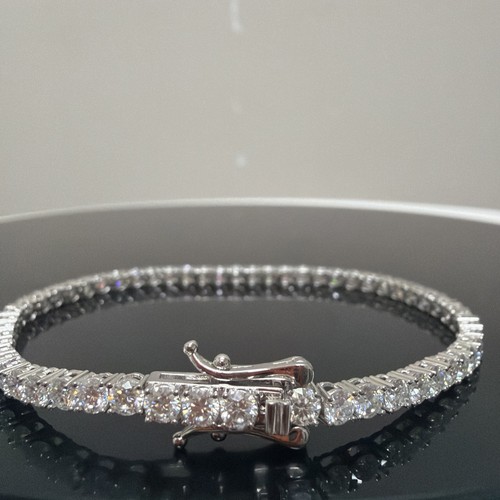 3mm 7” 5.4 ctw Real MOISSANITE Tennis Bracelet VS D Color