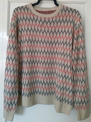 Vintage Scandi Nordic Icelandic Fairisle Cottagecore Yoke Geometric Jumper UK XL