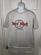 Vintage Ford Hard Work Café Dearborn, Michigan Jerzees Made In USA Tag Gray 1