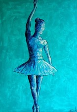 Ballerina Dancer Art Painting Acrylic Painting Original On Canvas 70x50 Cm  