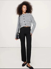 Banana Republic Crop Flare Everywhere Ponte Pull On Pant-Black-Size S-NWOT