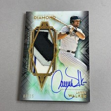Larry Walker Auto Game Used Logo Jersey Patch /25 Rockies 2021 Topps Diamond sp