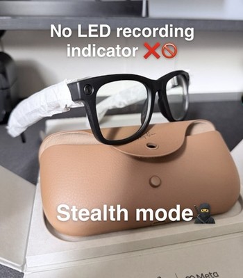 *NEW   Stealth Mode  Ray-Ban Meta Wayfarer Gen 2 Matte Black clear lens. NEW*