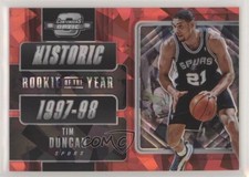 2018-19 Panini Contenders Optic Red Cracked Ice Prizm Tim Duncan #8 HOF y8a