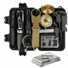 14 in 1 Outdoor Emergency Survival And Safety Gear Kit Camping Tactical Tools SO