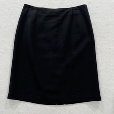 Talbots Black Pencil Skirt Wool Lined Size 8 Italian Fabric Office Academia