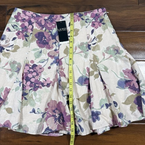 Lauren Ralph Lauren Women's Size 10 Floral Linen A Line Mini Skirt $165 - Picture 5 of 12