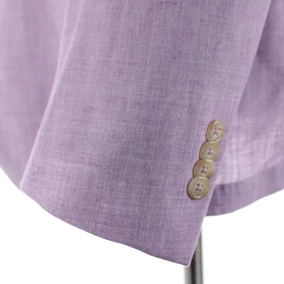 Abrigo deportivo Sartoria Partenopea nuevo con etiquetas mezcla de lino talla 58R (48R EE. UU.) en púrpura Foto 3 de 4