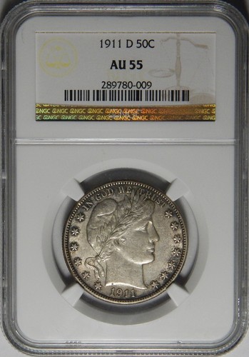 1911-D NGC AU55 BARBER HALF DOLLAR - Picture 3 of 4