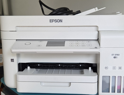 Epson EcoTank ET-3760 All-In-One Inkjet Color Printer Wireless USB C631A TESTED