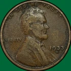 1933-D Lincoln Wheat Cent Very Fine VF Coin #34984