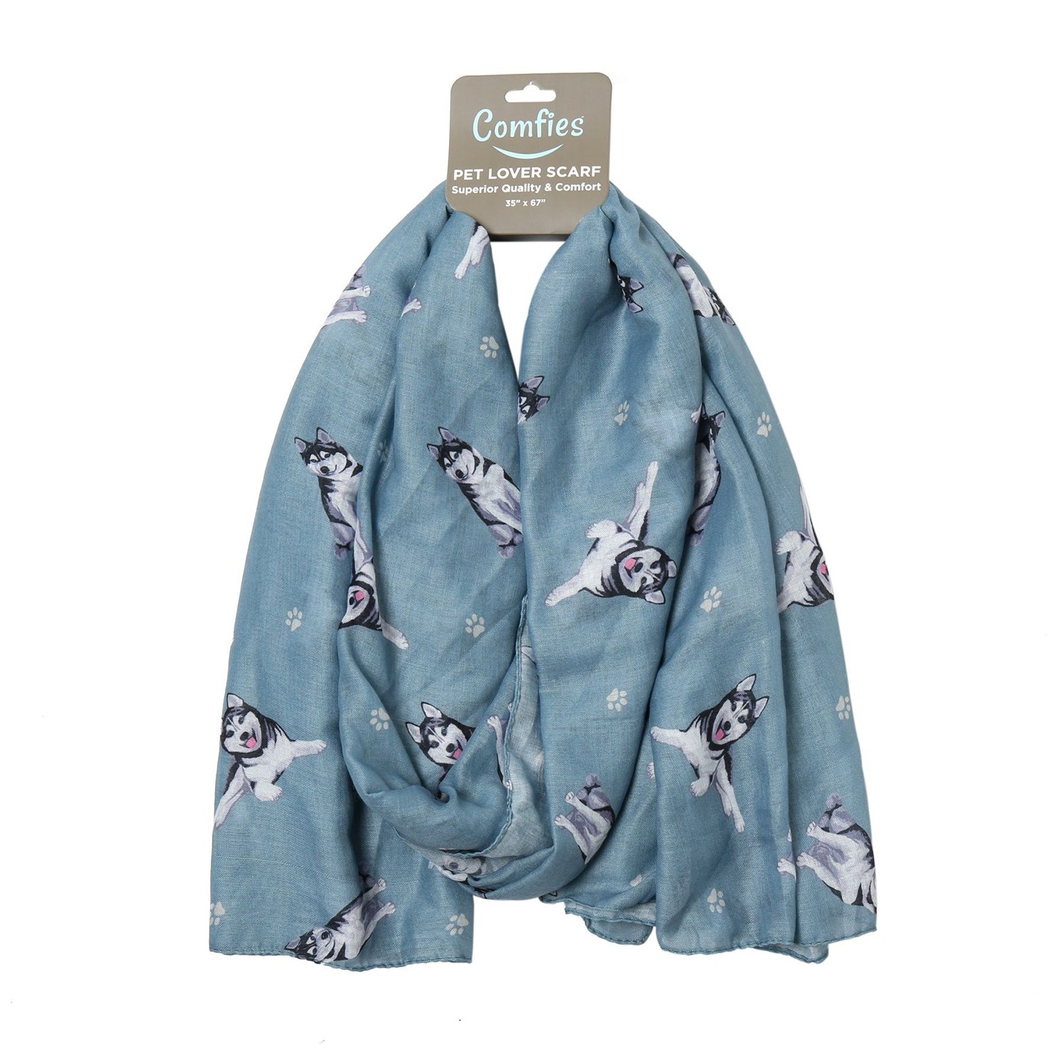 Шарф для любителей собак породы Сибирский хаски - Шарф для круглогодичного использования- Легкий материал, 67