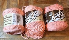 Lily Sugar 'N Cream Cotton Yarn Tea ROSE Lot of 3 Skeins, Detash Lot, Vintage