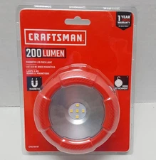 Craftsman Red Battery Powered LED Magnetic Puck Light CMST98187