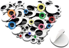 Googly Eyes 100 Pcs Self Adhesive 6-35mm Wiggle Eye Stickers DIY Craft Assorted