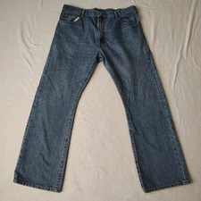 Levi's Blue 517 Bootcut Jeans Men's Size 42x32 Cotton Zip Solid