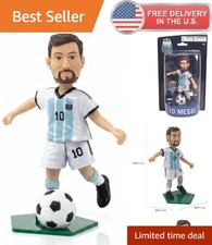 Messi Argentina Soccer Action Figure - 4.5" with Poseable Parts Display Stand