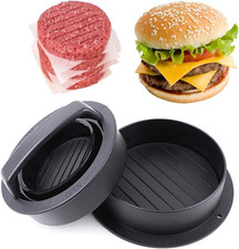 Burger Press Hamburger Press Patty Maker for BBQ Grill 3-in-1 Non Stick Stuff...