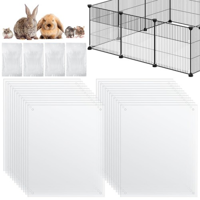 #ad #ad 24 Pcs Rabbit Cage Urine Guard for Cage 10.2 x 8.3 Inch Clear Plastic Pet Lin... $41.91