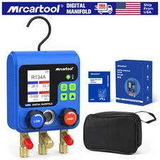 Digital Manifold HVAC Gauge Refrigeration AC Manifold Vacuum Pressure Temp Teste