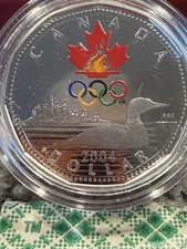 2004 Canada Olympics Lucky Loonie Coin. UNC. One Dollar $1 Loon Sterling 022238