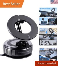 Foldable Magnetic Car Phone Mount - 360  Rotation for All Smartphone Sizes