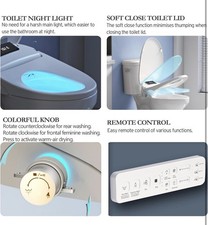 BNIB Elongated Electric Spa Bidet Soft Close Dryer Light Remote Toilet Seat 200