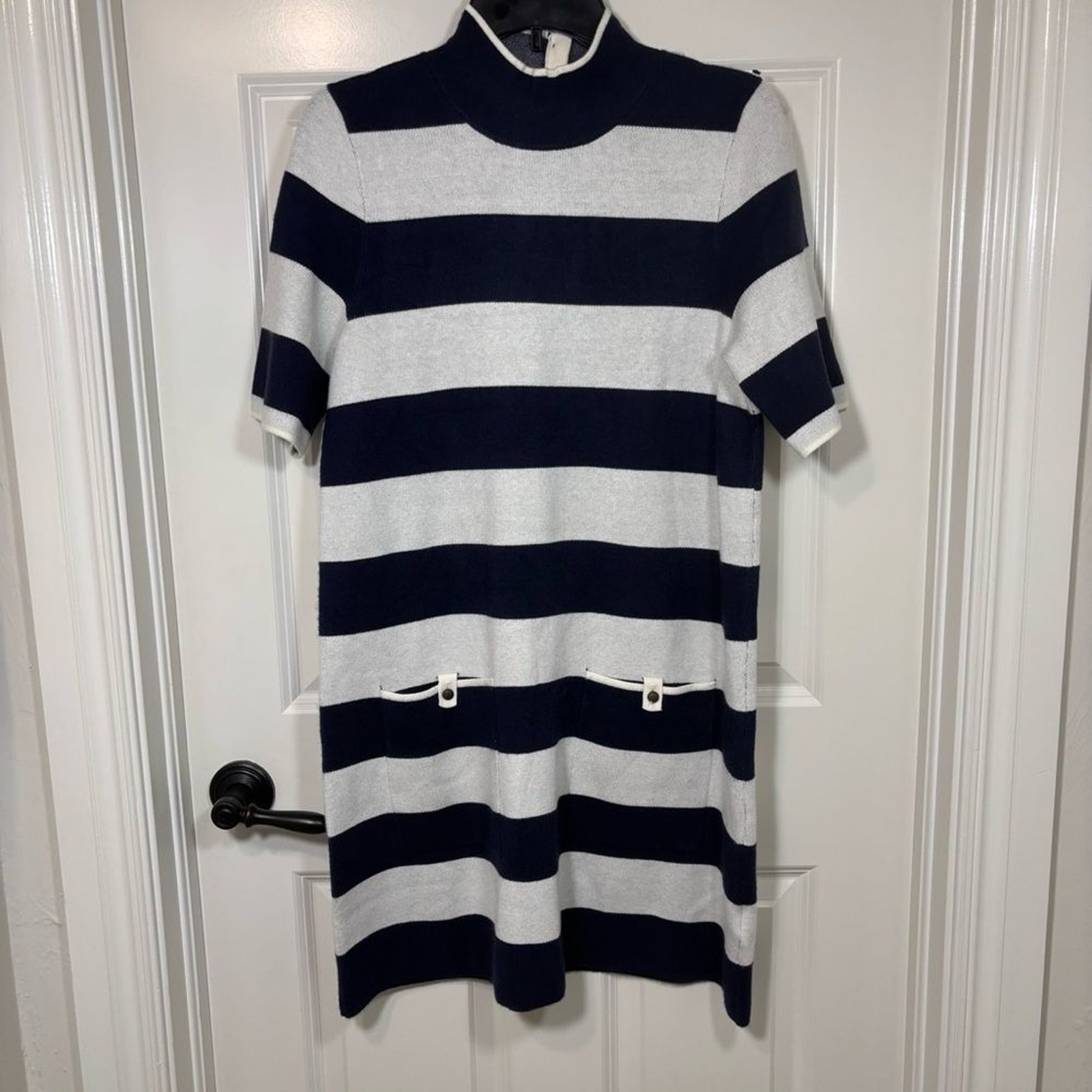 Anthropologie Maeve Annalise Mock Neck Short Sleeve Mini Sweater Dress M