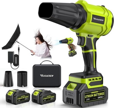 Seese Cordless Handheld Violent Fan/Leaf Blower + 2 Batteries/Charger/Case