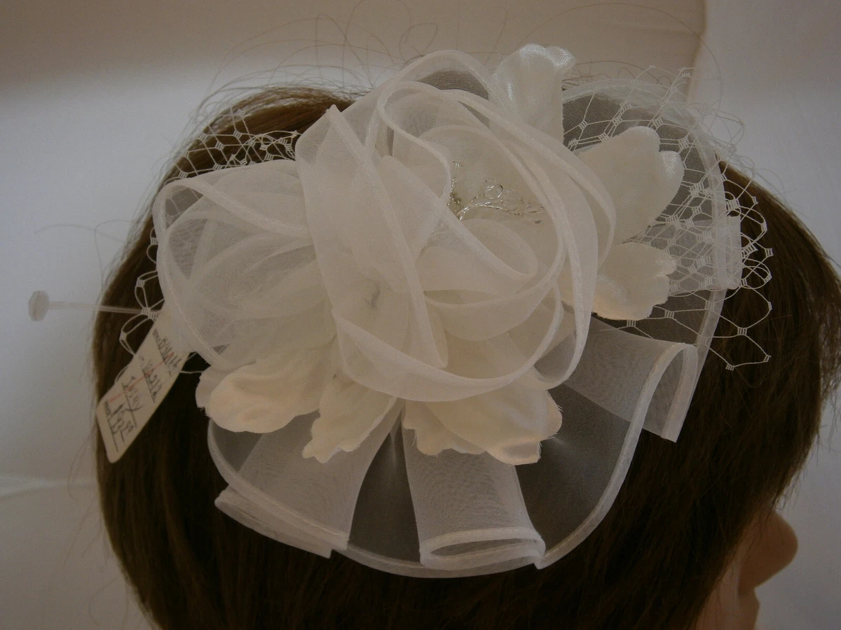 Gwendolyn Gleason Light Ivory Black Hair Comb Formal Bridal Fascinator Twigs & Honey by Myra Callan Freshwater Pearl and Gold Hair  main image 4